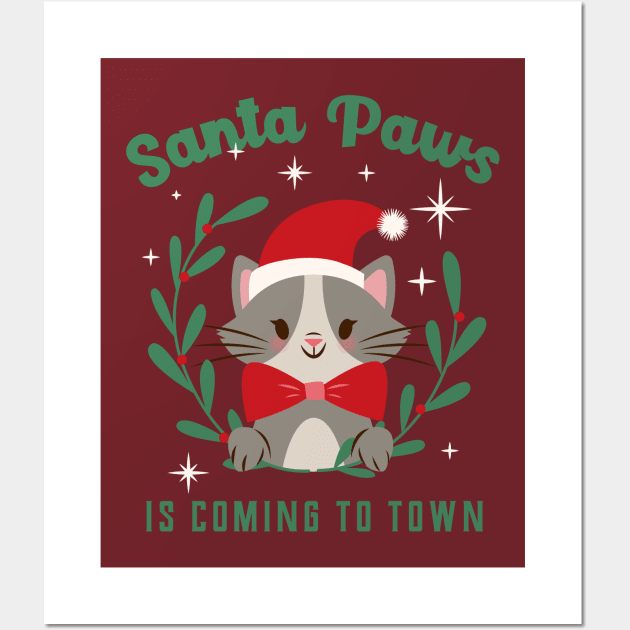 Santa paws is coming to town Wall Art by ArtsyStone